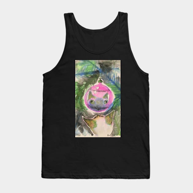 The Cat and the Ornament Tank Top by artmarieso